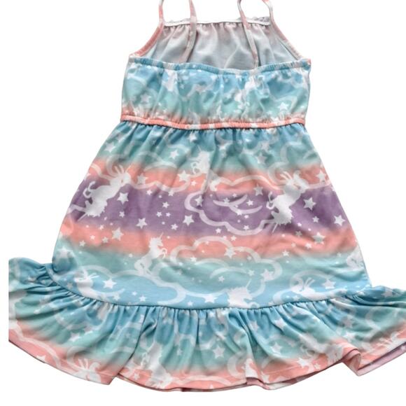 2 For $5 Sale Girl's Pink Violet Pastel Unicorn Sundress Size 6/6X - Picture 9 of 12
